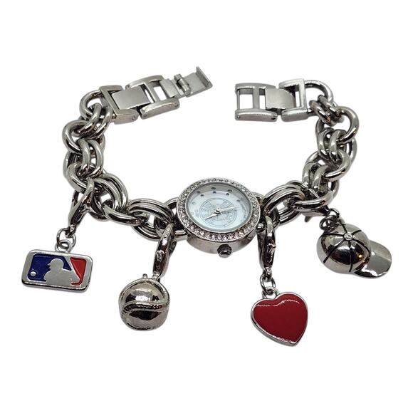 Boston Red Sox Baseball Team Charm Bracelet Watch Womens MLB New Battery Works main image 6